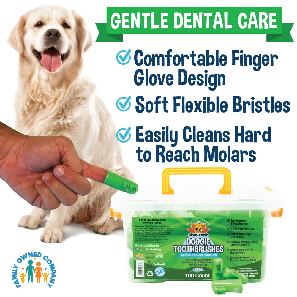Bodhi Dog finger cat use shows safe brushing for cats.