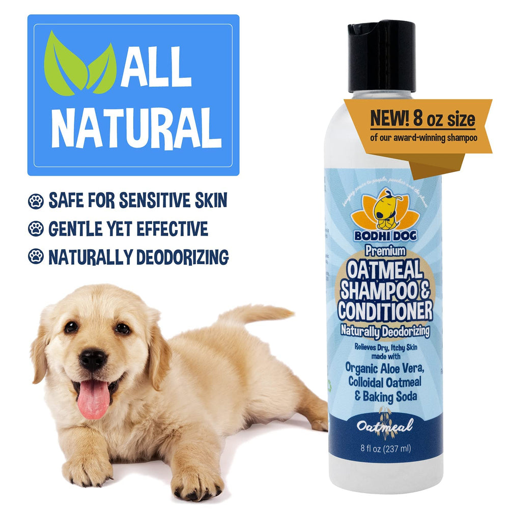 Bodhi Dog Organic ingredients closeup underscores oat proteins and aloe for gentle care.
