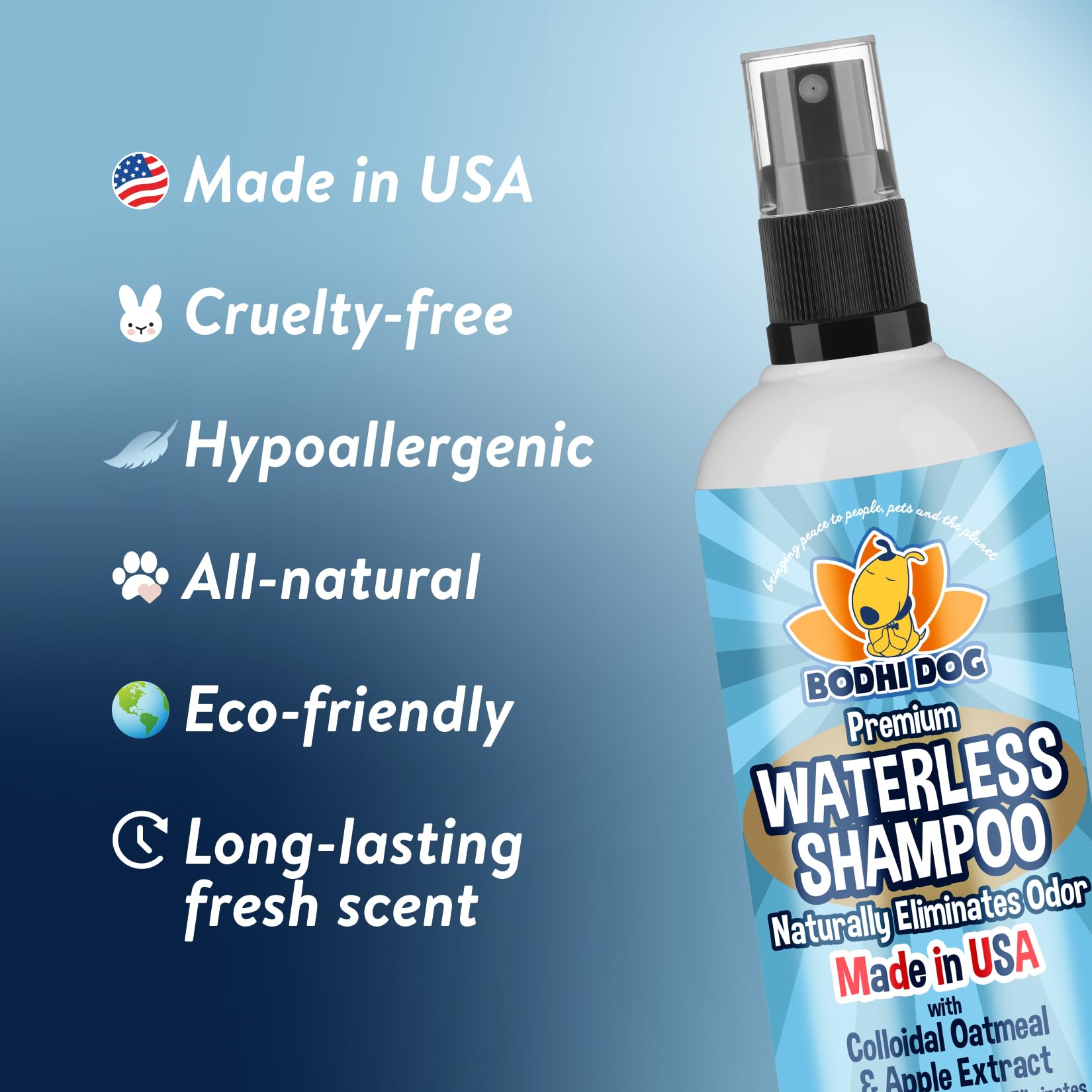Bodhi Dog Waterless Shampoo apple scent closeup highlighting pleasant aroma.