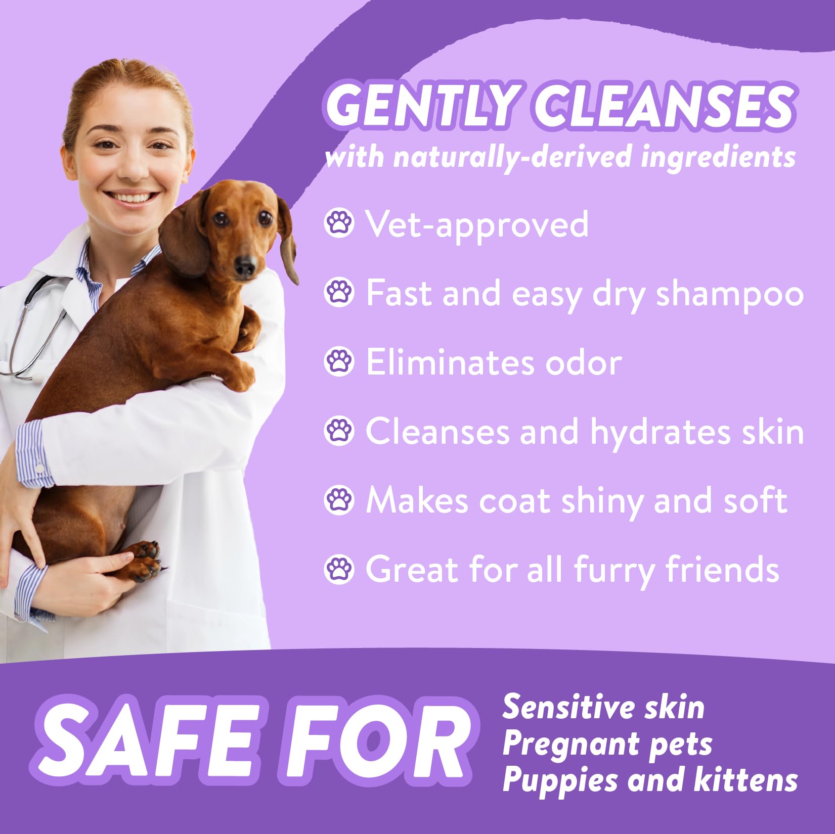 Bodhi Dog Waterless Shampoo being used on a cat for gentle cleansing.