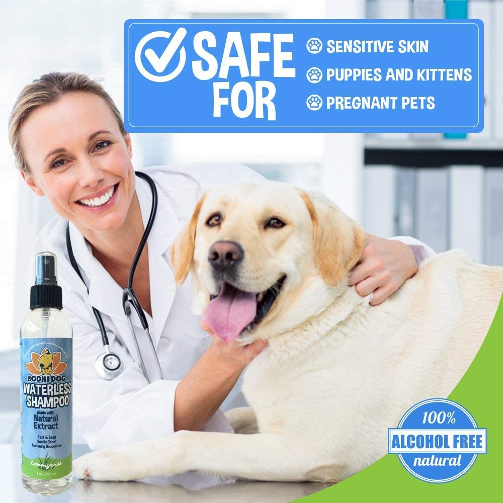 Bodhi Dog bottle beside lemongrass aroma for odor neutralization in home.