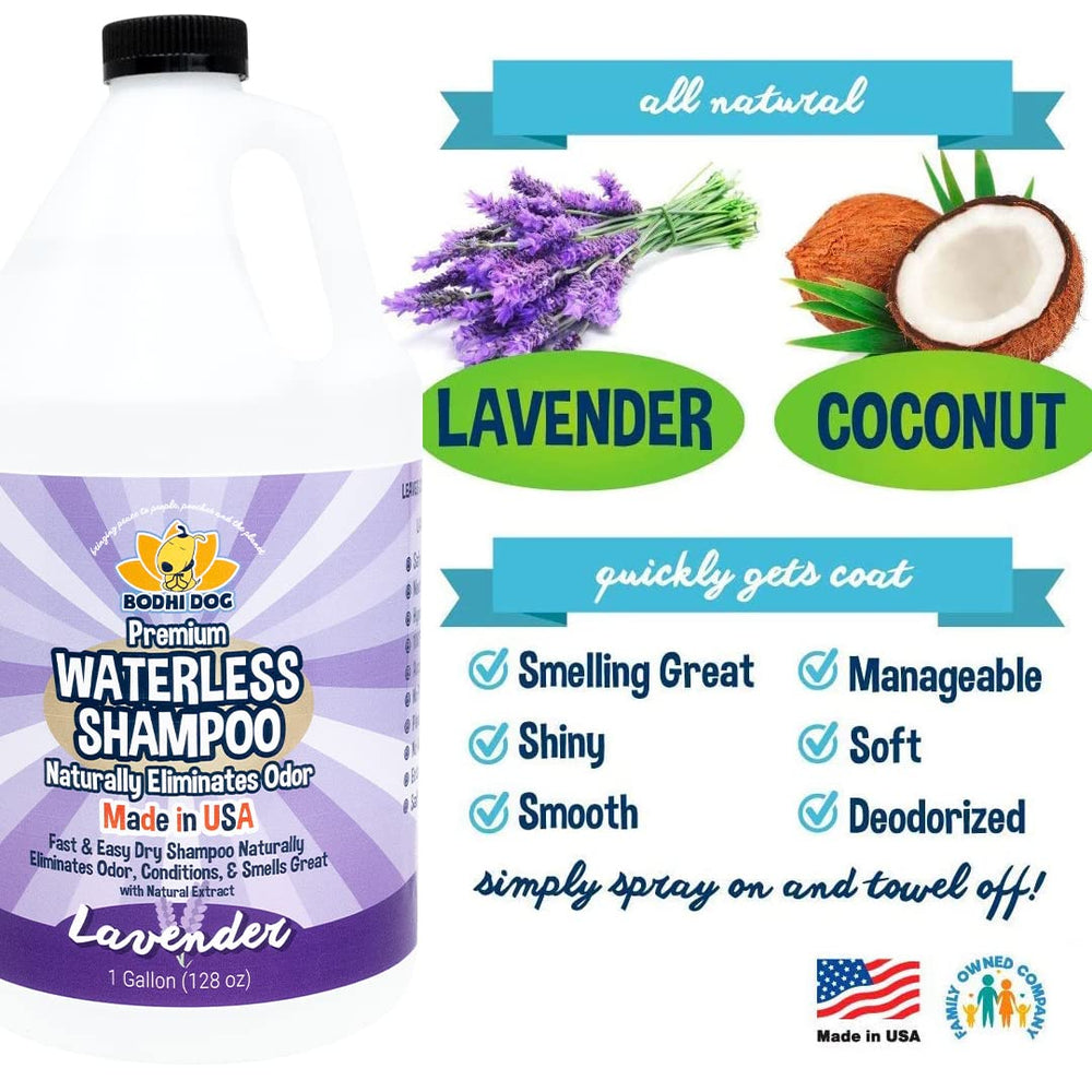 Bodhi Dog Waterless Shampoo lavender-scented spray helping neutralize pet odors