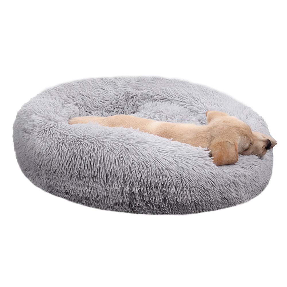 BODISEINT faux fur donut bed outer shows plush, cozy curl-up comfort.