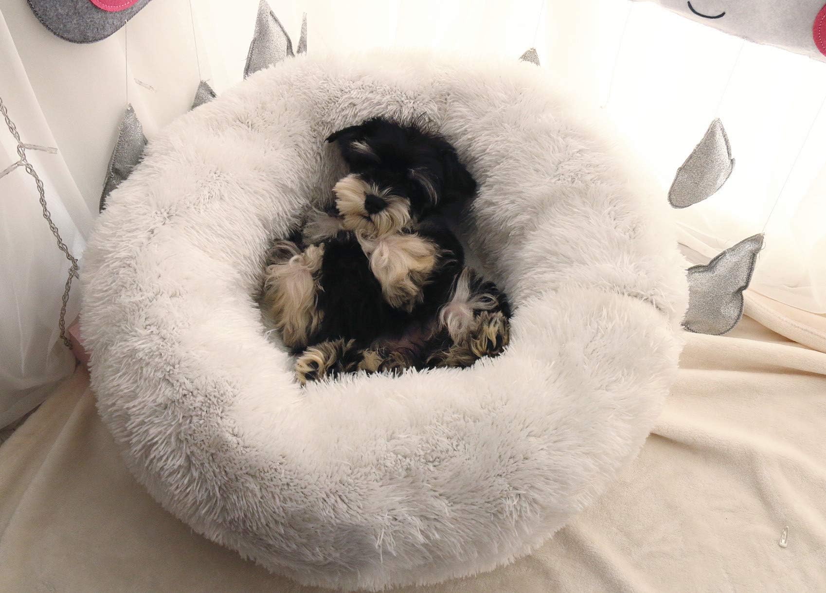 Water-resistant base helps protect floors during cozy naps
