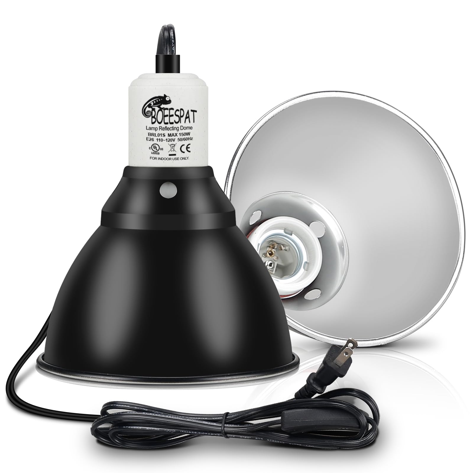 BOEESPAT 250W-capacity fixture handling high-wattage bulbs for robust warmth.