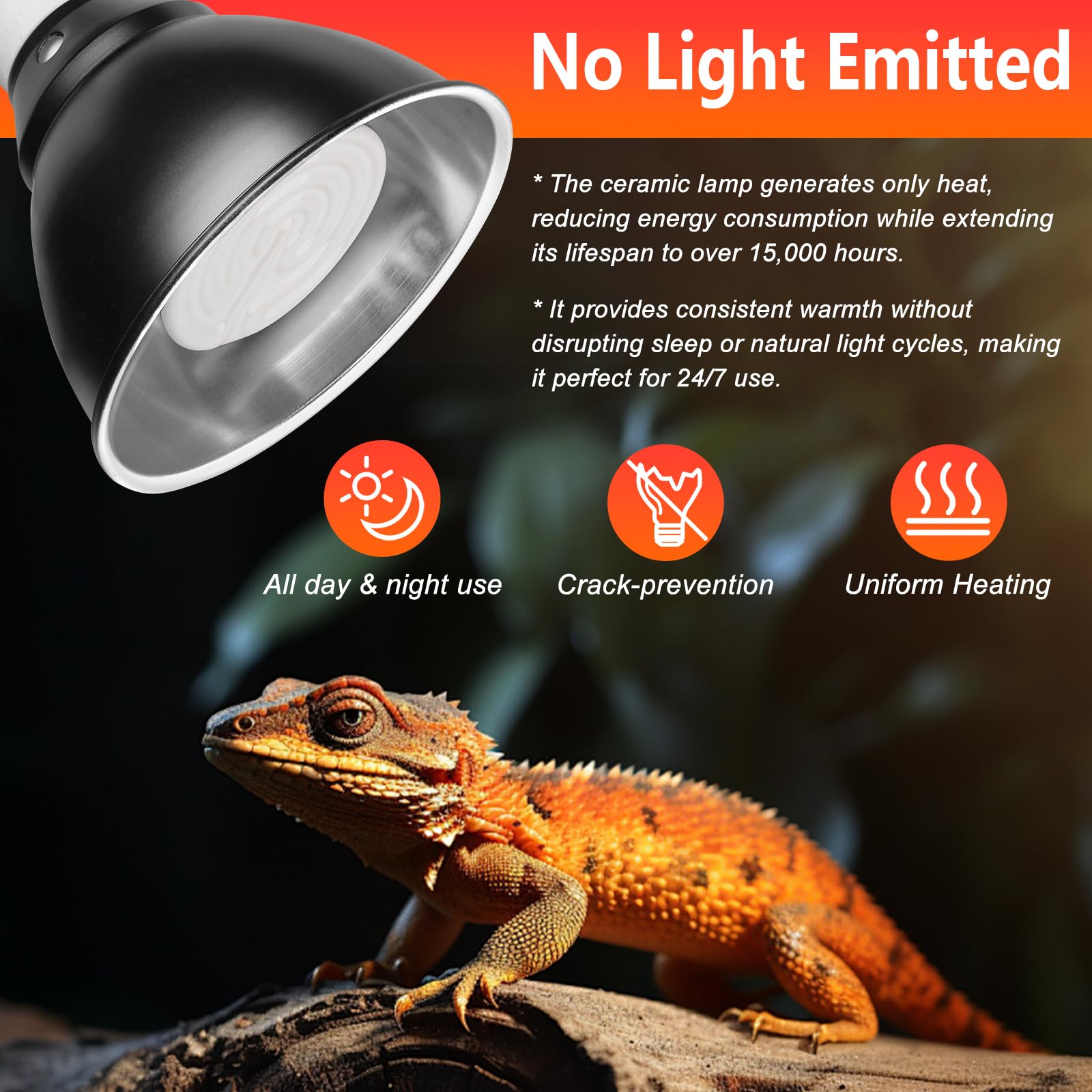 BOEESPAT ceramic heat emitter closeup highlights durable ceramic housing and reliable operation.