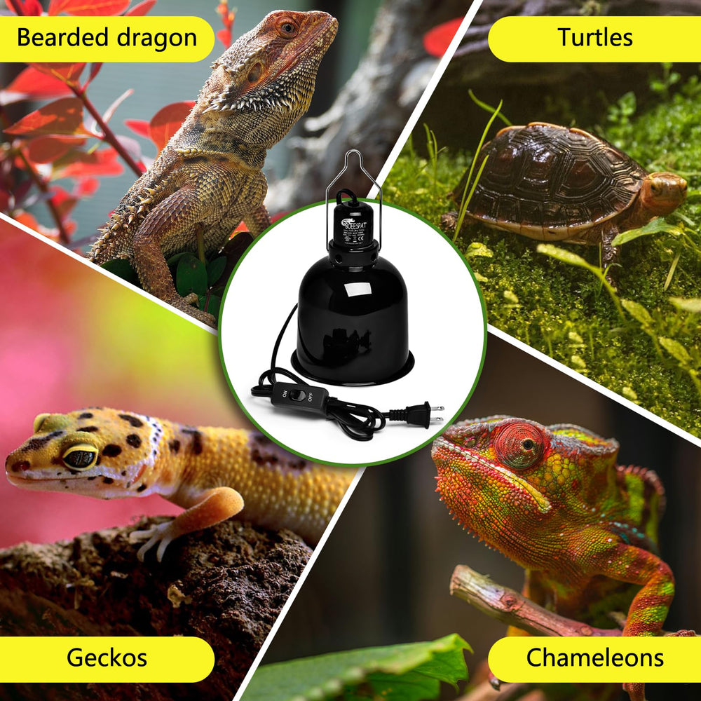 BOEESPAT Reptile Light Fixture compatible with multiple bulb types for versatile enclosures