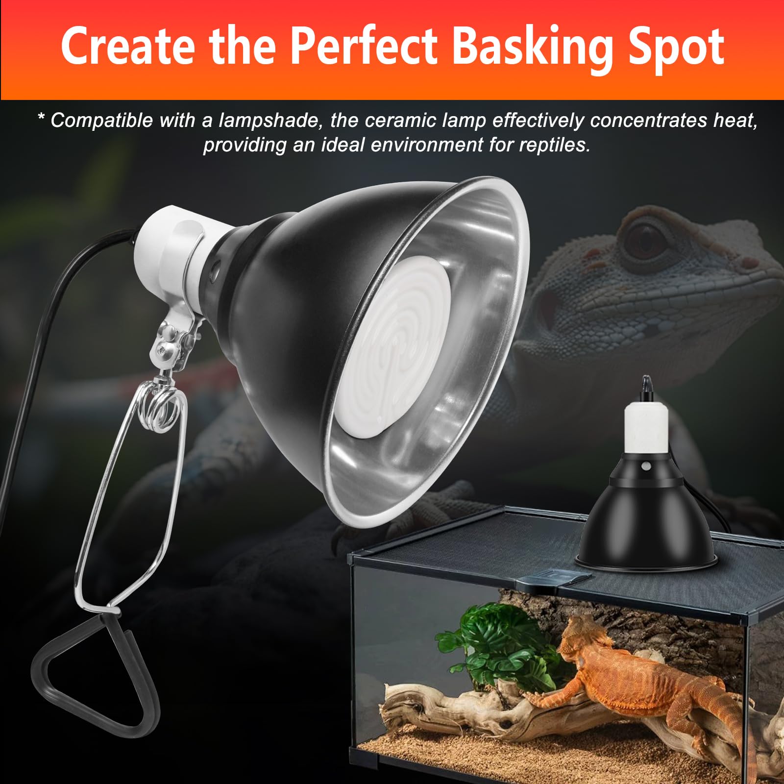 BOEESPAT safety ceramic heat lamp close-up emphasizes sturdy build and accident-prevention design.