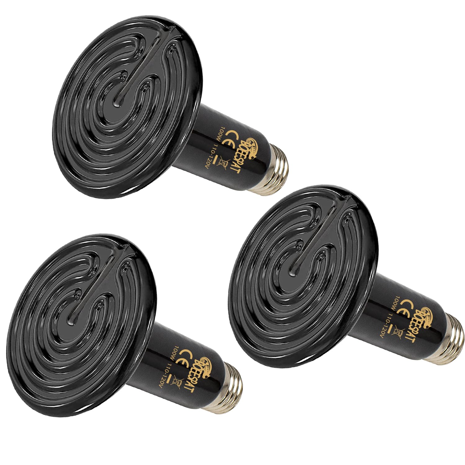 BOEESPAT ceramic heat emitter 100W for lizards delivering steady basking warmth