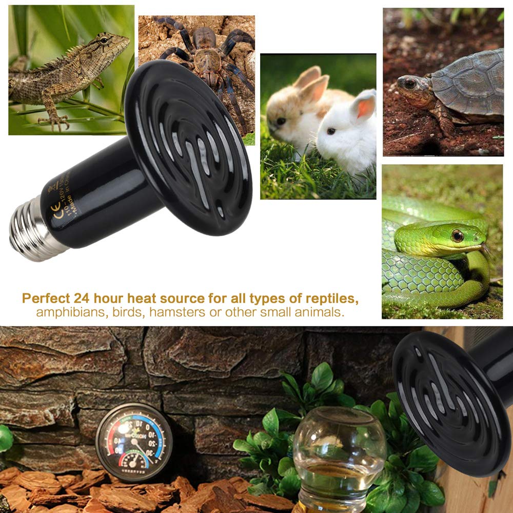 BOEESPAT ceramic heat emitter 100W no light for night time warmth without disturbing rest
