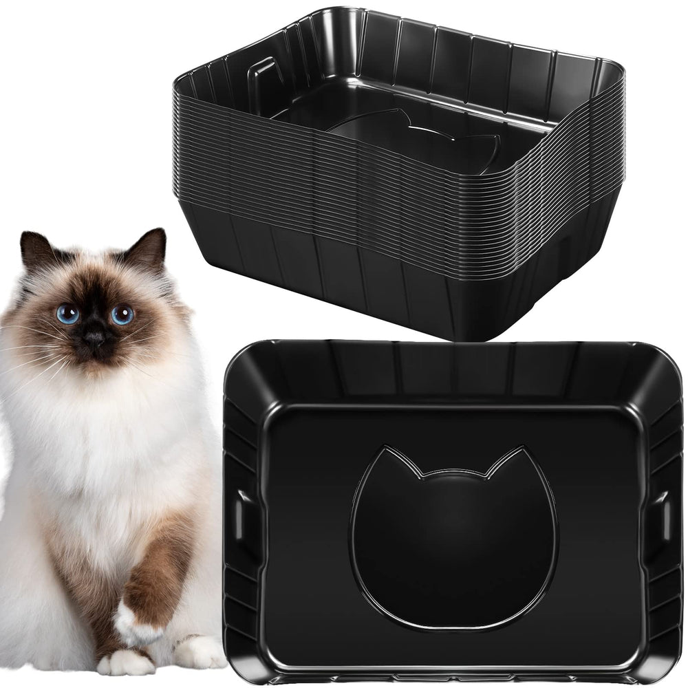 Bokon 25-pack disposable litter boxes packaging for bulk restocking and convenience.