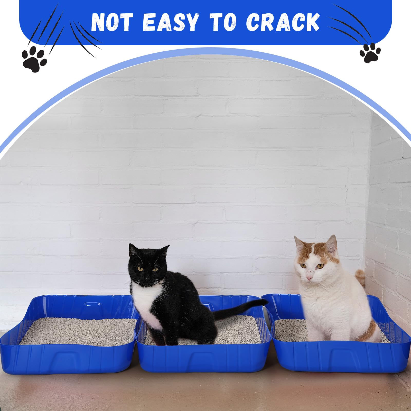 Bokon disposable litter box royal blue side view shows portable setup.