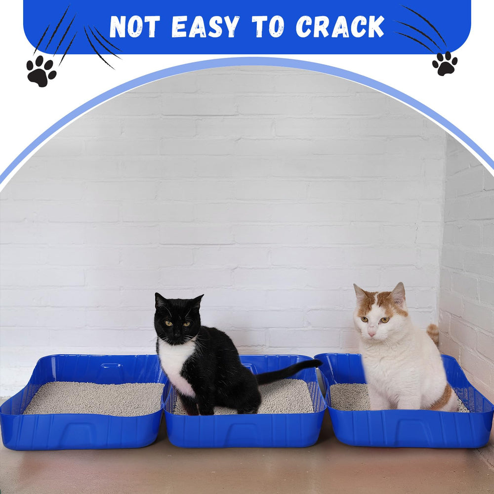 Bokon disposable litter box royal blue side view shows portable setup.