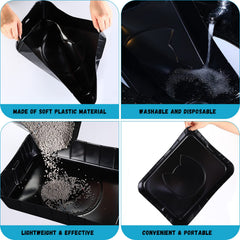 Bokon disposable litter box highlights waterproof and leakproof design for mess-free use.