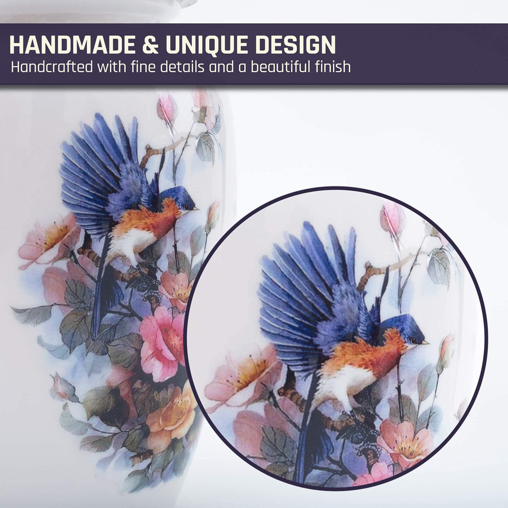 BOLD & DIVINE urn-with-velvet-bag-packaging shows included accessories for easy memorial setup.