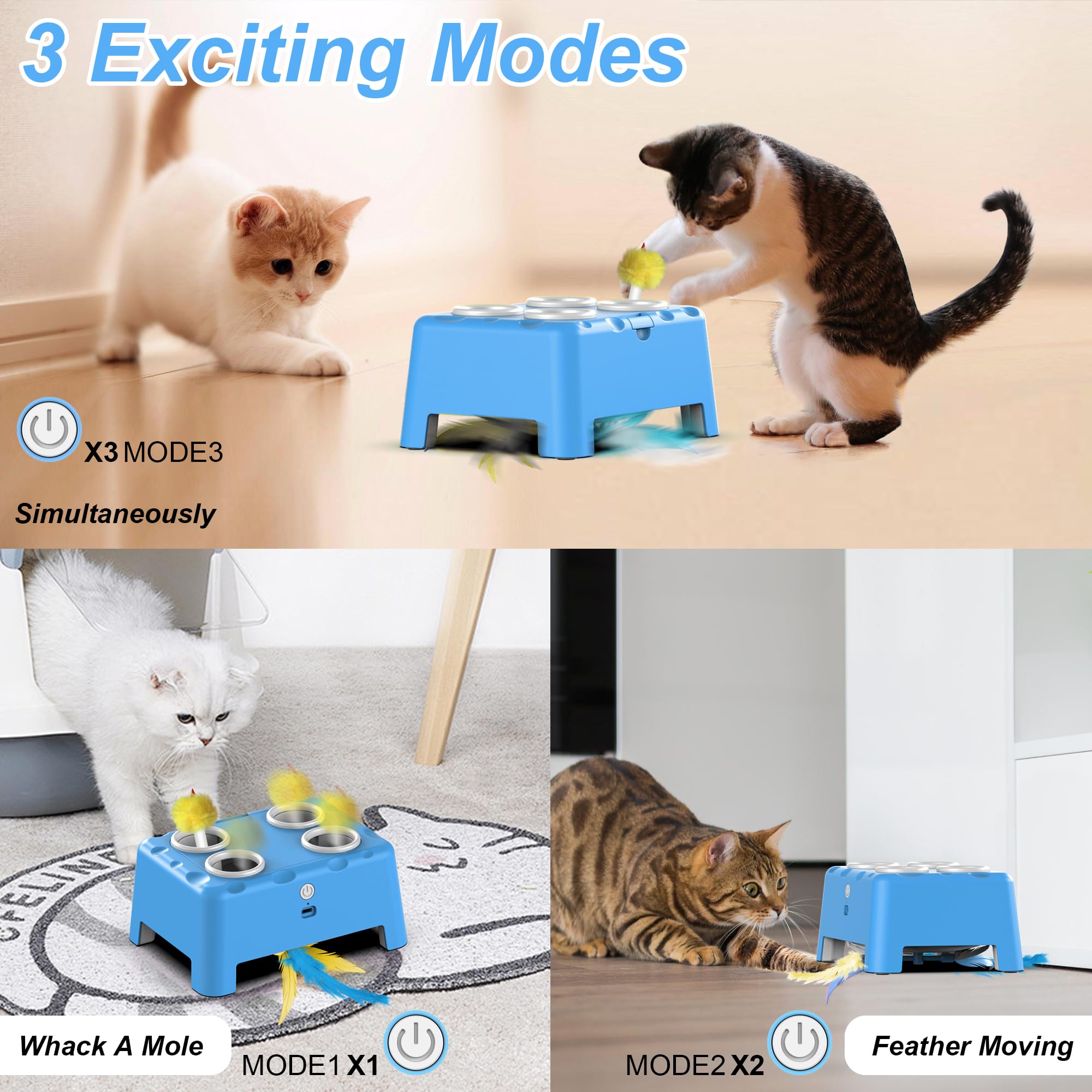 Bolpetizo-blue cat-toy inspires stylish playtime and consistent engagement
