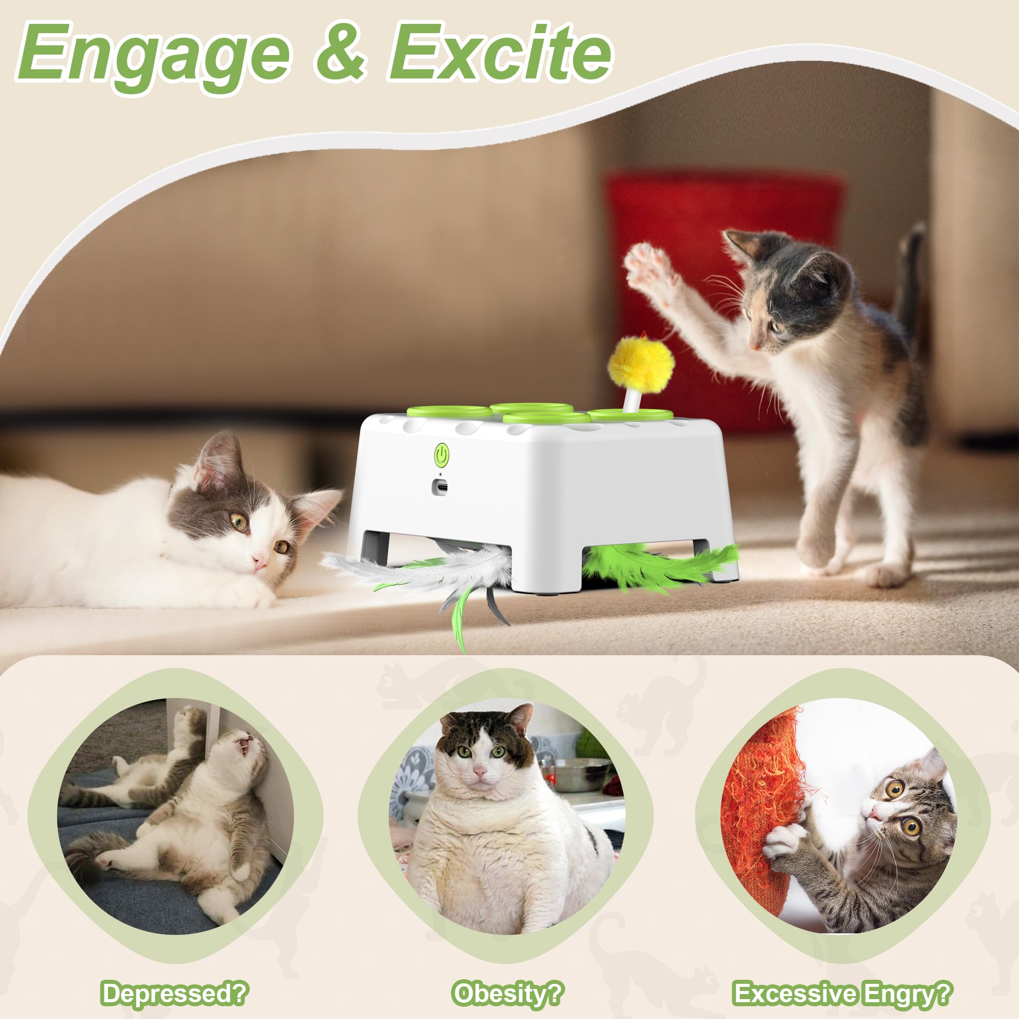 Bolpetizo USB rechargeable cat toy charging for extended indoor play.