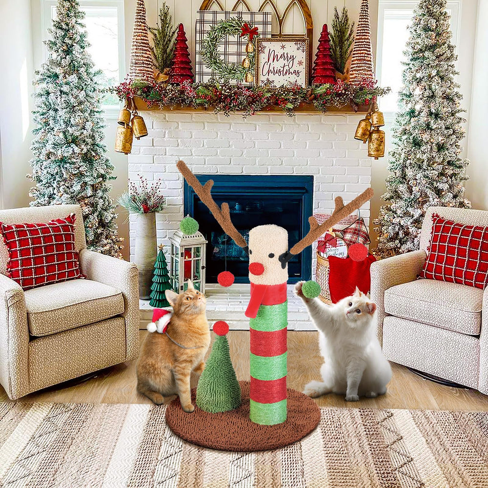 BOLUO festive indoor cat tree complemented by holiday decor