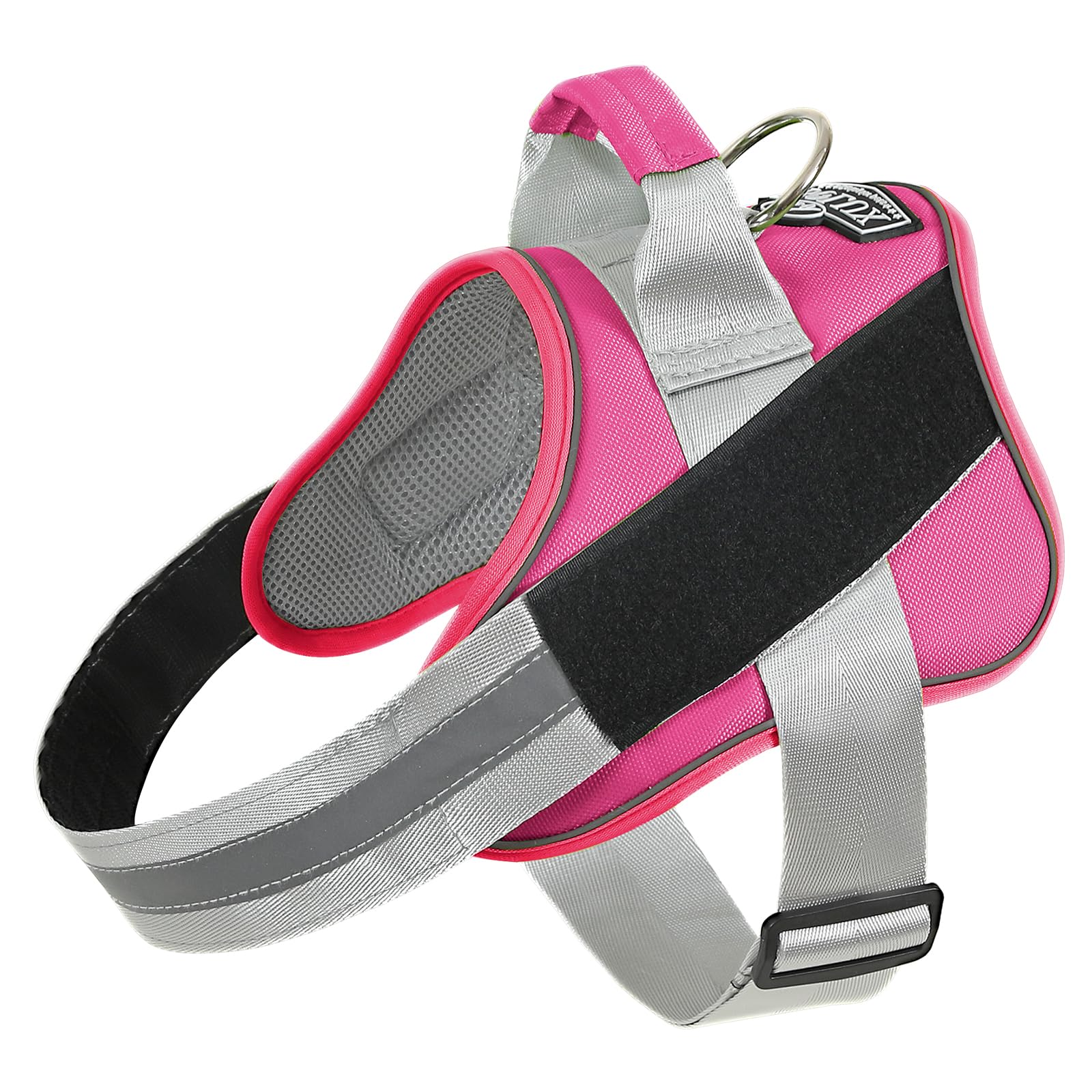 Bolux arnés no-tiro para perro en fucsia, talla XS, paseo nocturno seguro.