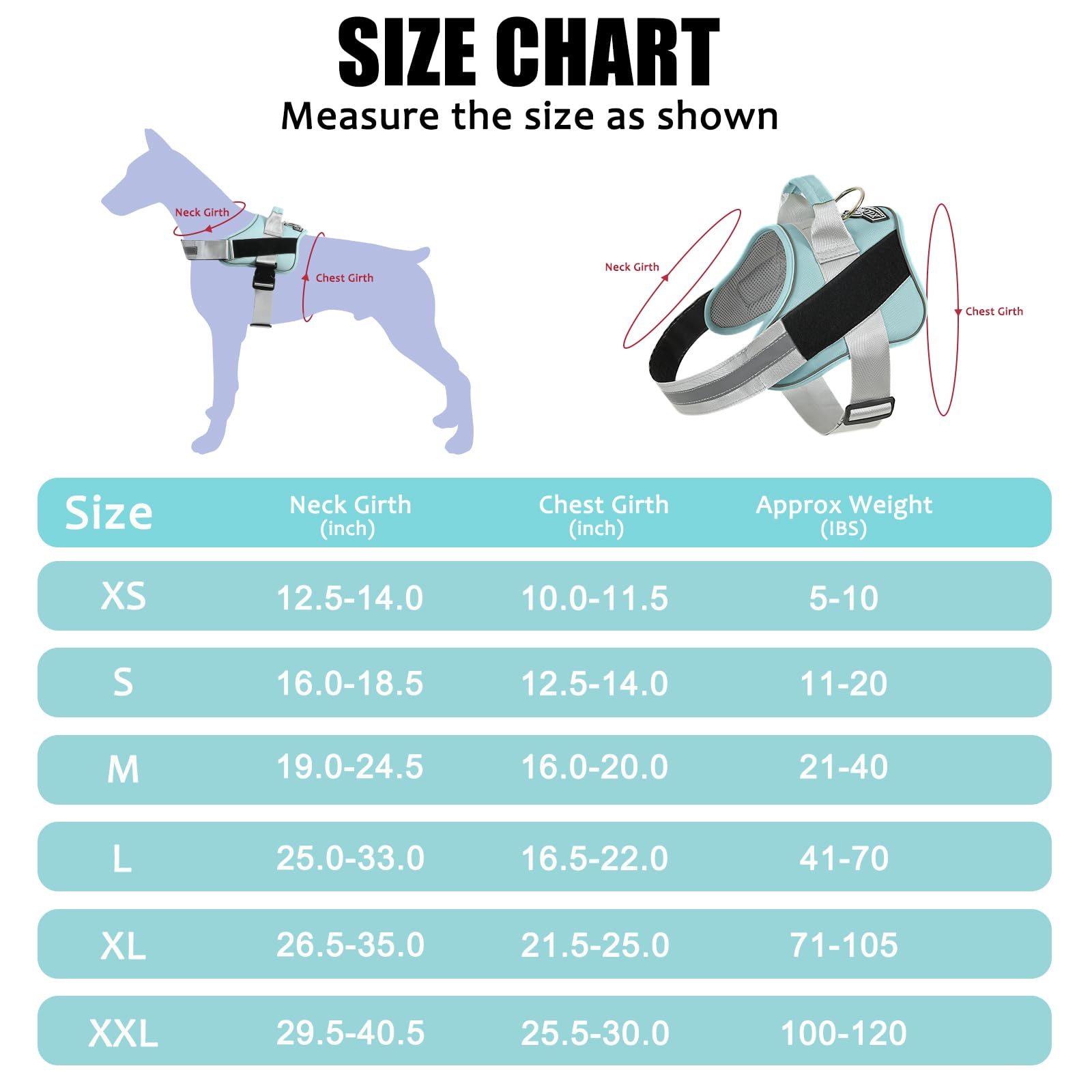 Bolux breathable dog harness shoulder area for airflow