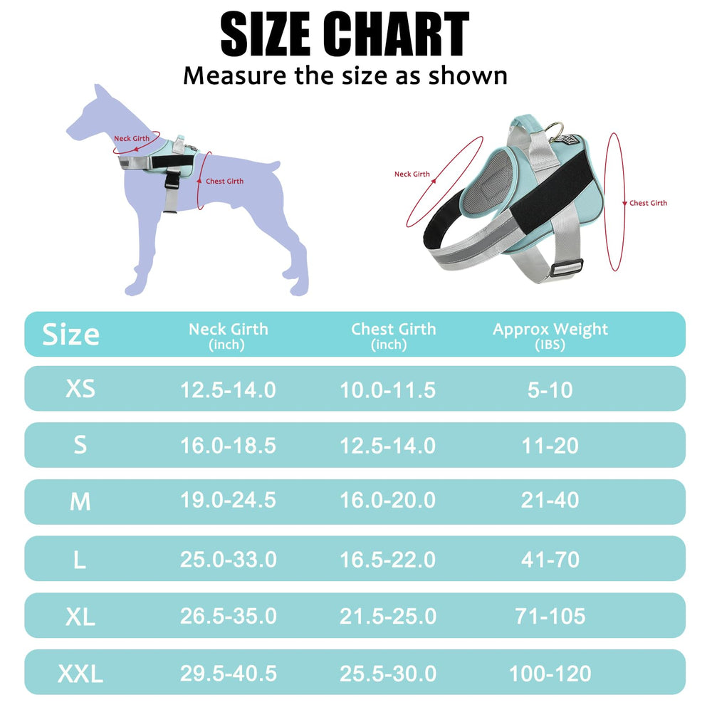 Bolux breathable dog harness shoulder area for airflow