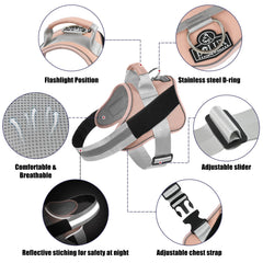 Bolux dog harness shows adjustable chest strap for a secure, growing fit.