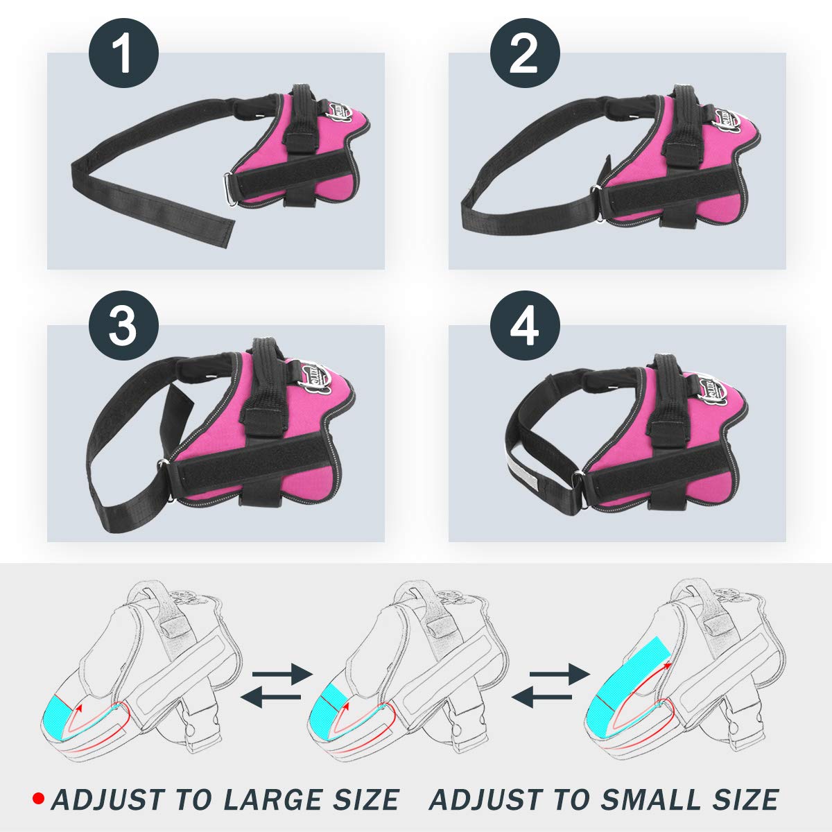 Bolux dog harness sturdy handle enables hands-on control