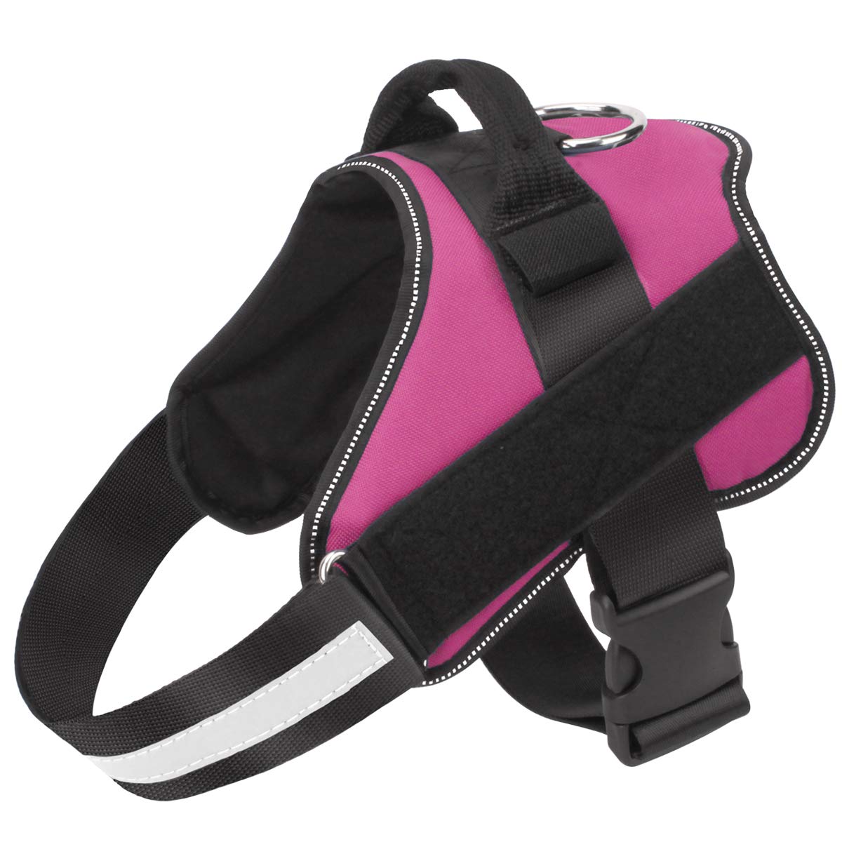Bolux dog harness in rose red on dog reduces pulling during walks