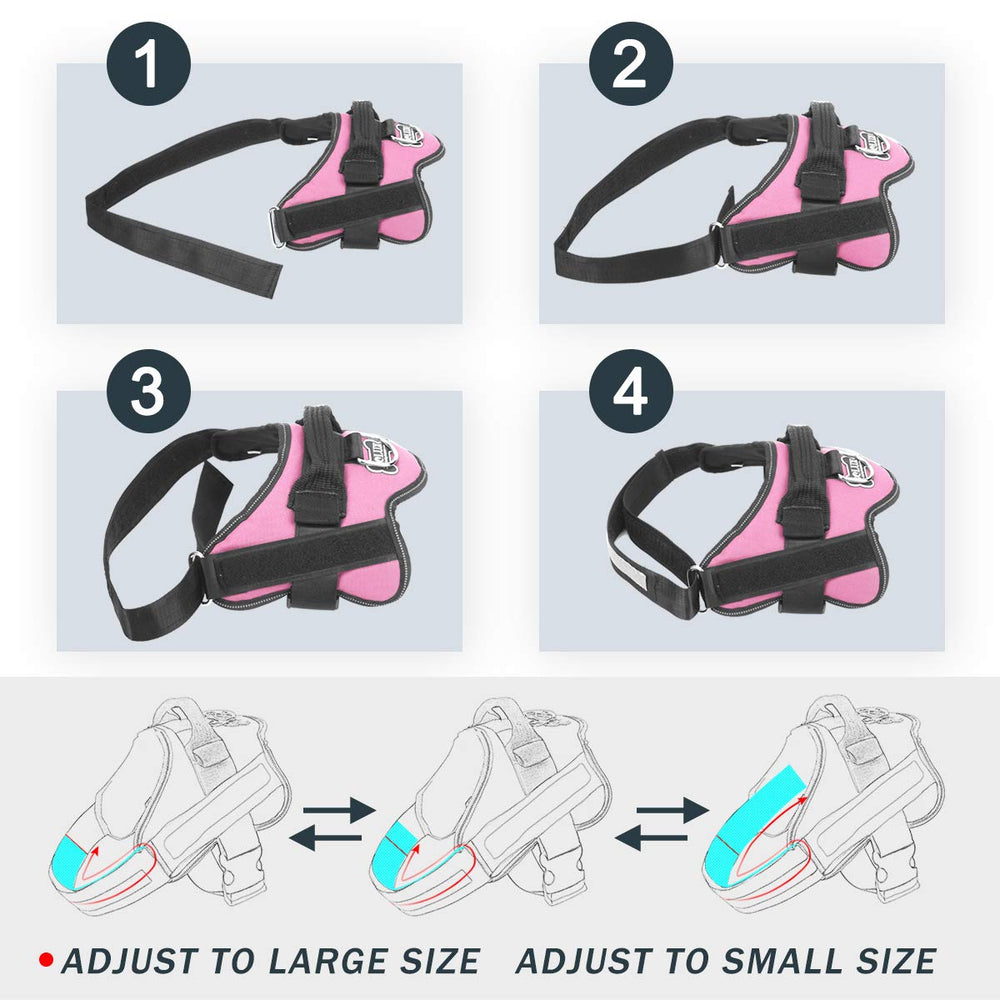 Bolux dog harness pink adjustable chest strap enables growing dogs to fit securely