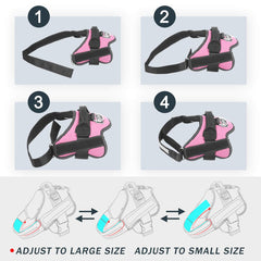 Bolux dog harness pink adjustable chest strap enables growing dogs to fit securely