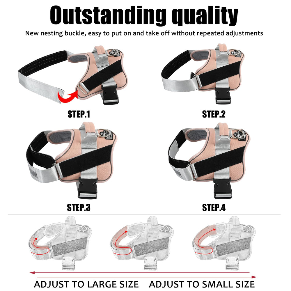 Bolux dog harness sturdy handle enables easier control during outdoor strolls.