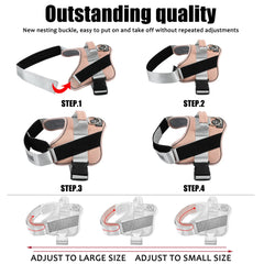 Bolux dog harness sturdy handle enables easier control during outdoor strolls.