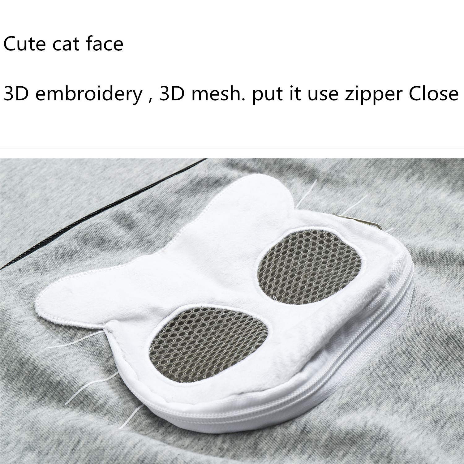 BOMBAXCEIBA gray kitten and puppy hoodie suited for lounging and gentle carriage.