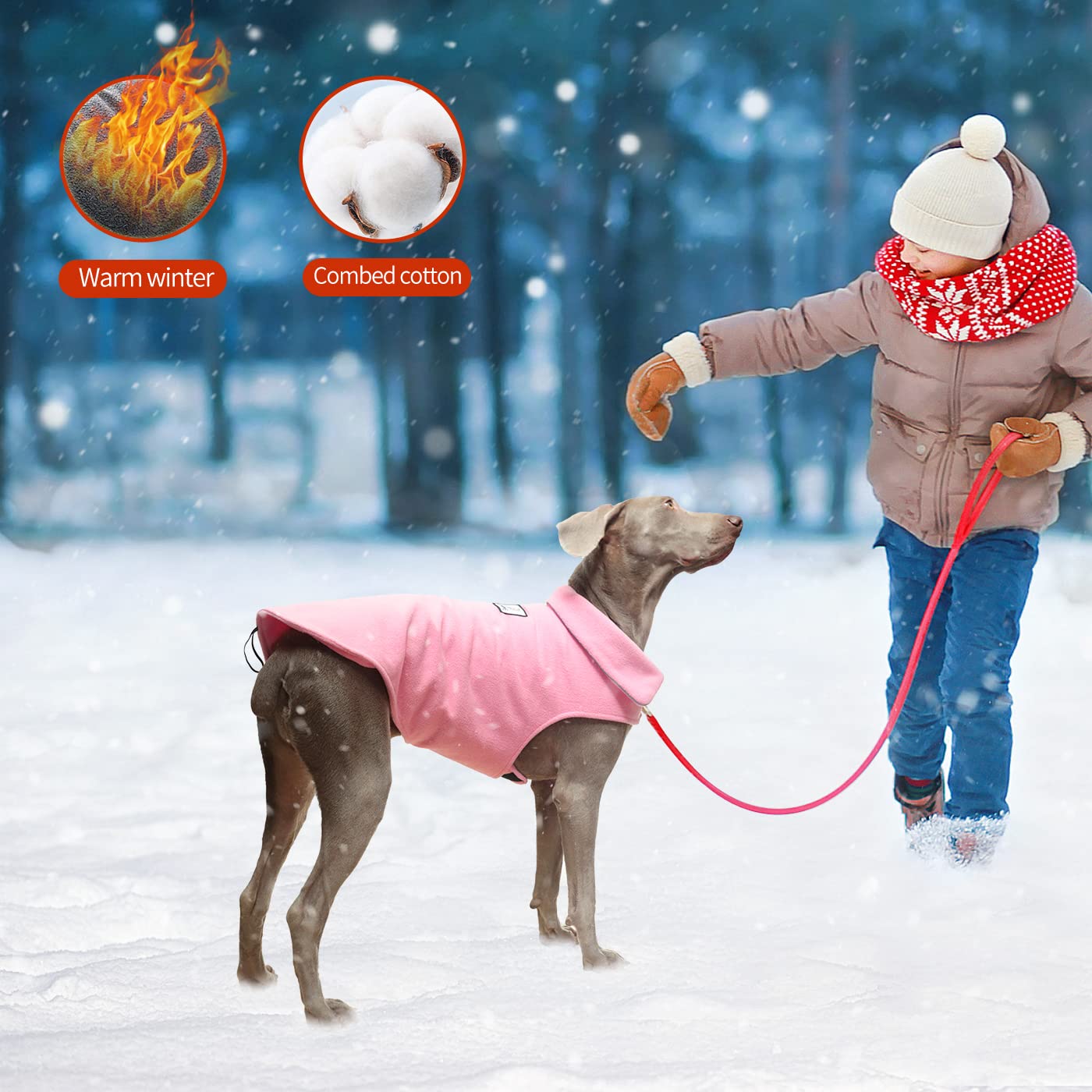 BONAWEN dog coat with adjustable velcro straps ensuring snug fit.