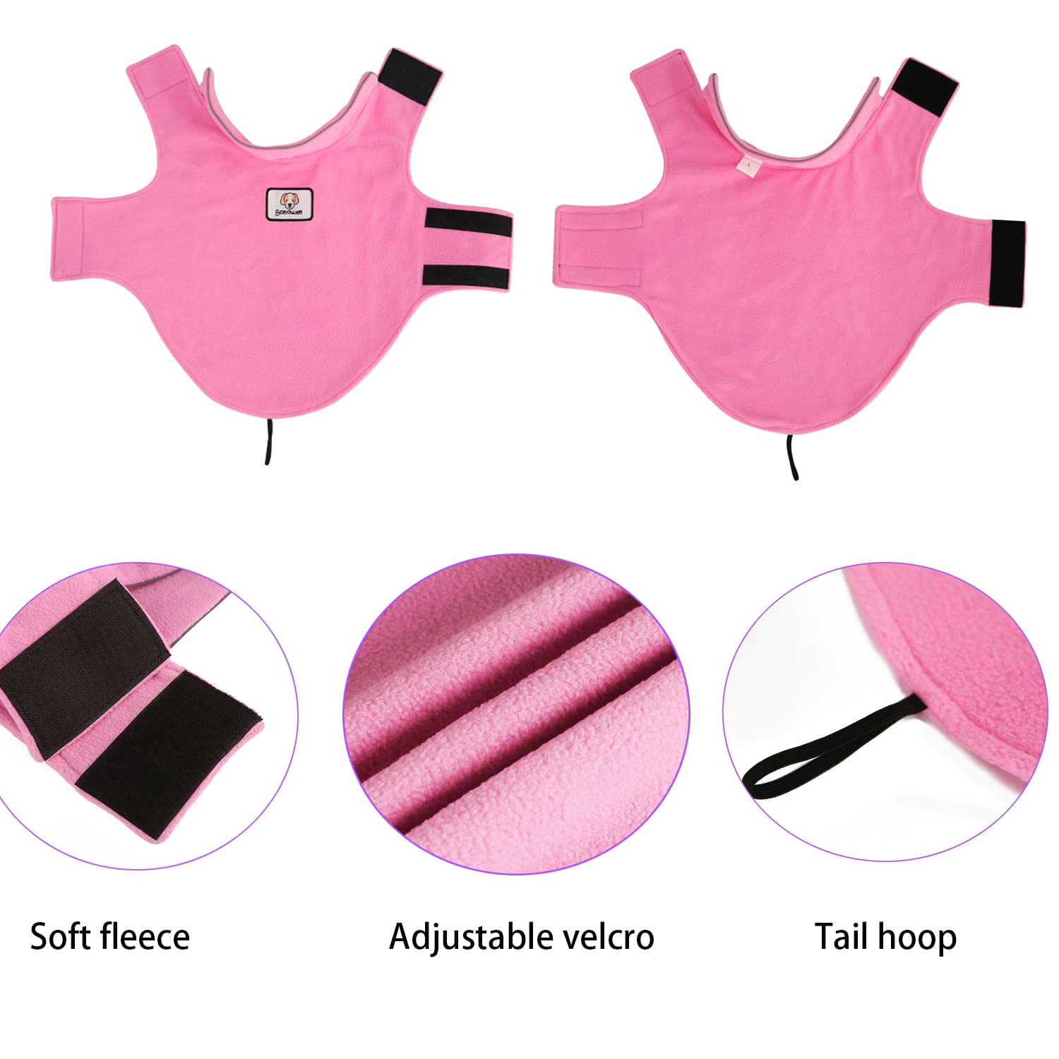 BONAWEN reflective edge enhances nighttime visibility during late walks.