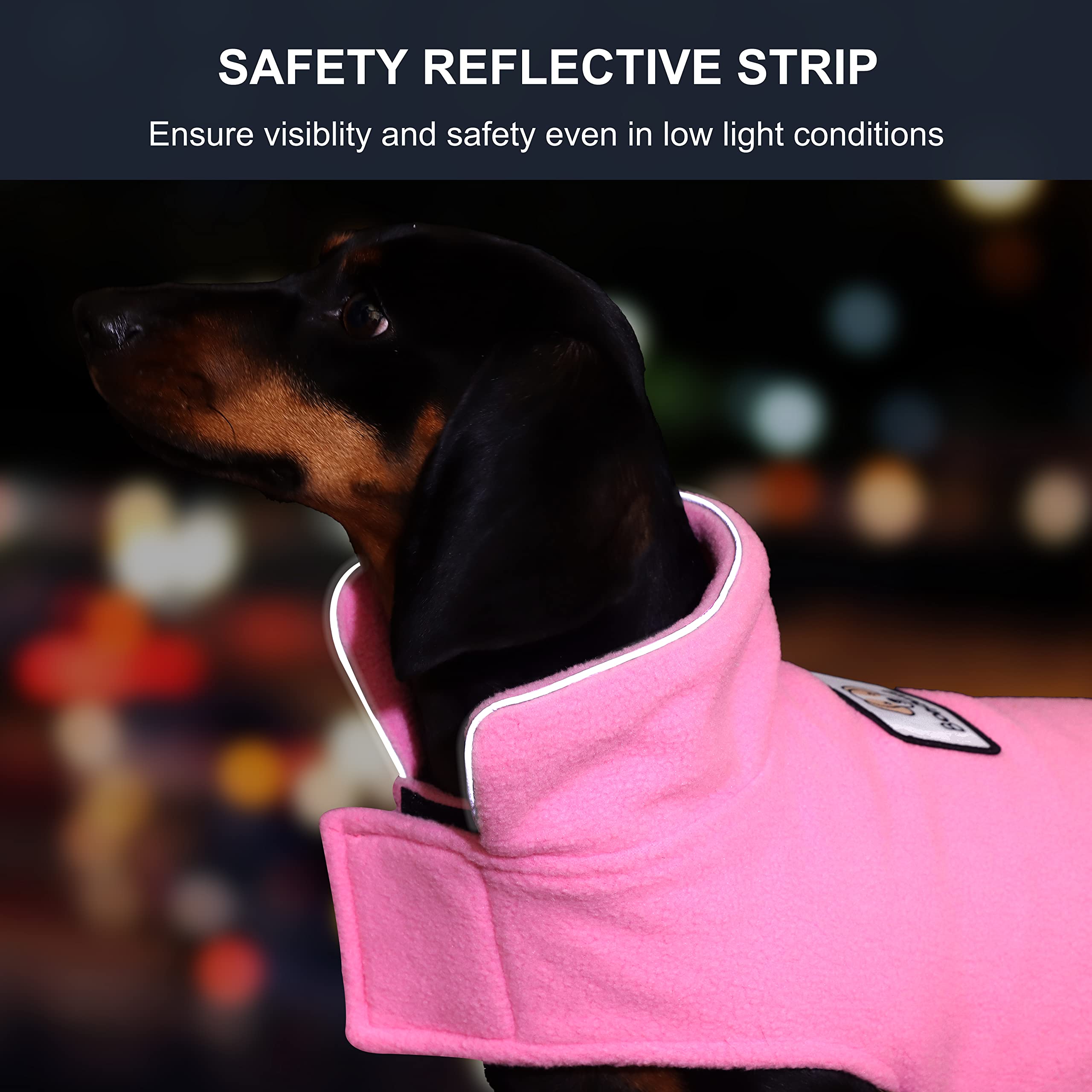 BONAWEN pink winter dog jacket worn by a medium-sized pup.