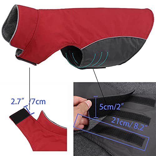 BONAWEN Winter dog coat red XL close-up fabric texture highlights warmth