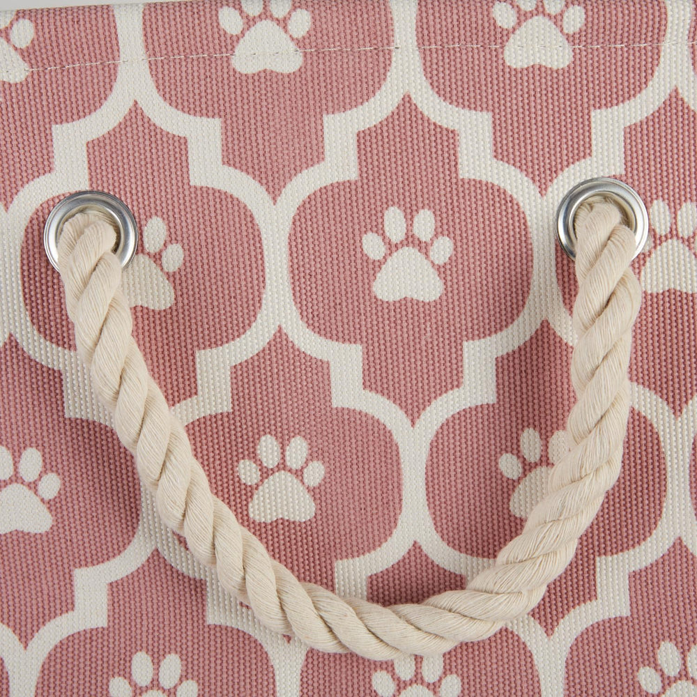 Bone Dry 6192 lattice paw print rose bin open for easy access to treats and toys