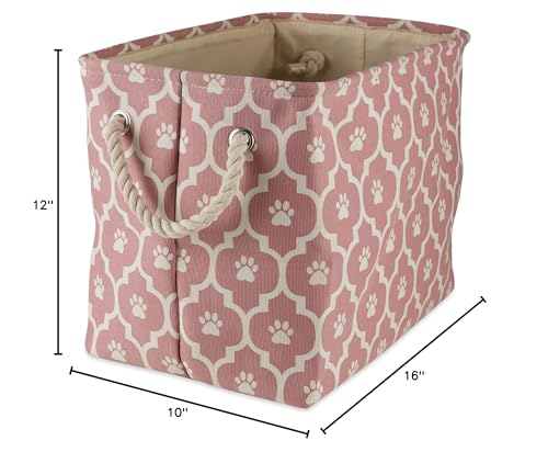 Bone Dry 6192 lattice paw print rose bin stacked to save space in home storage