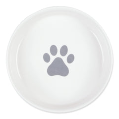 Bone Dry cat bowls gray inside view highlights dishwasher-safe porcelain.