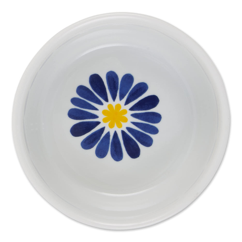 Bone Dry ceramic bowls with silicone non-slip rim preventing sliding during meals.
