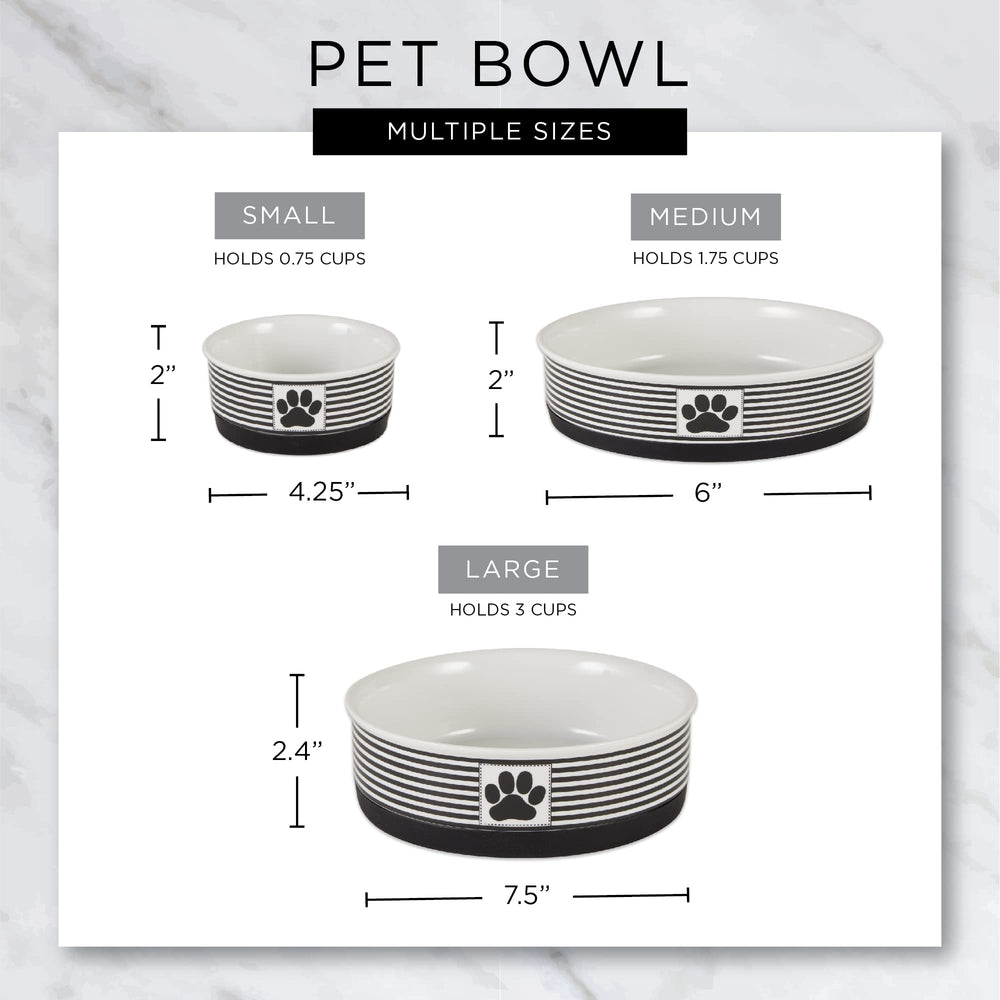 Bone Dry chevron gray ceramic bowls with dishwasher-safe design for easy cleaning