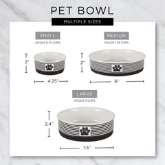 Bone Dry chevron gray ceramic bowls with dishwasher-safe design for easy cleaning