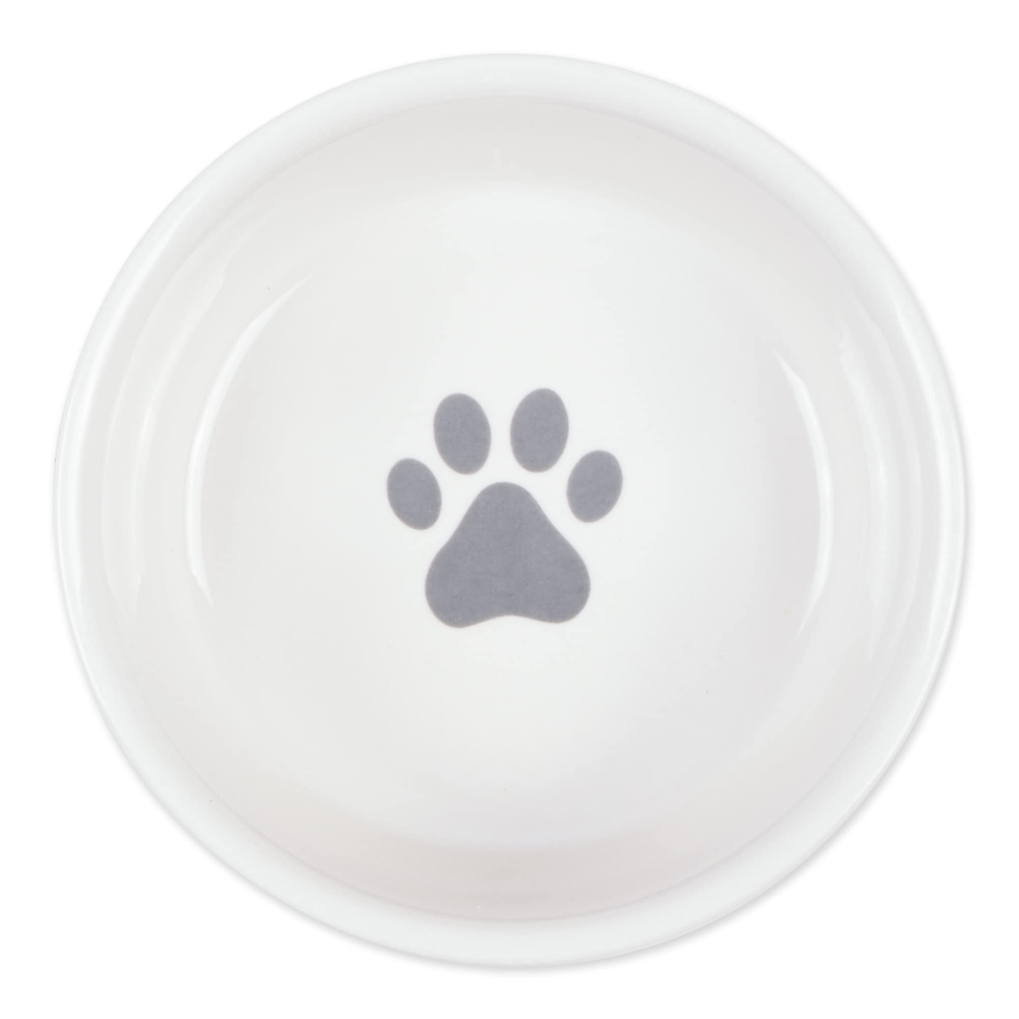Bone Dry dog bone ceramic bowl gray top view showing lattice design