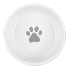 Bone Dry dog bone ceramic bowl gray top view showing lattice design