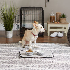 Bone Dry lattice gray dishwasher-safe label indicates easy cleaning.