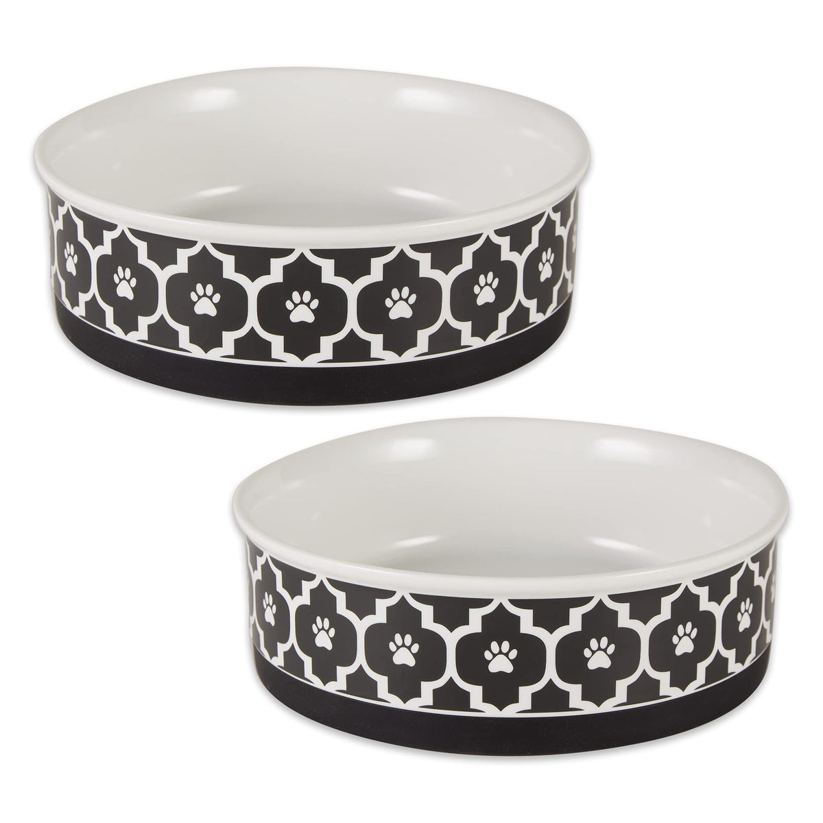 Bone Dry lattice bowl side view in black with non-slip silicone rim for stable feeding