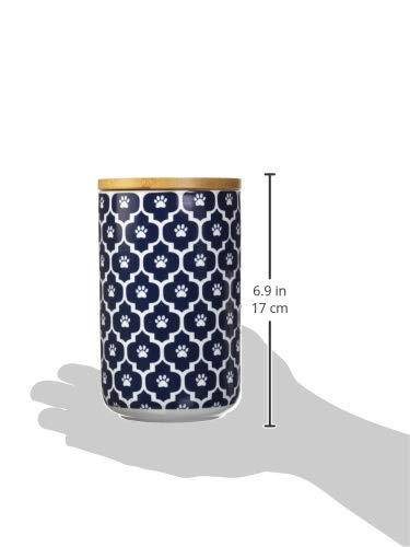 Stackable design saves counter space with Bone Dry lattice canister and bowl.