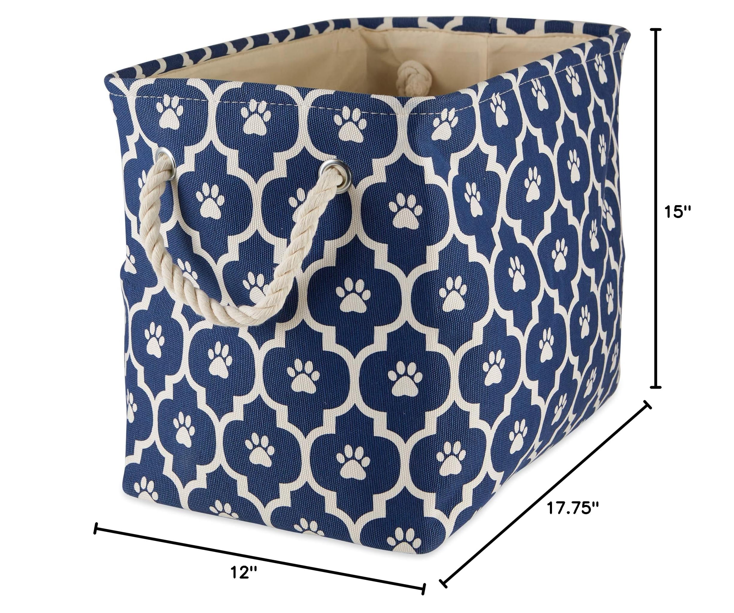 Bone Dry lattice paw-print bin for tidy grooming supplies and more