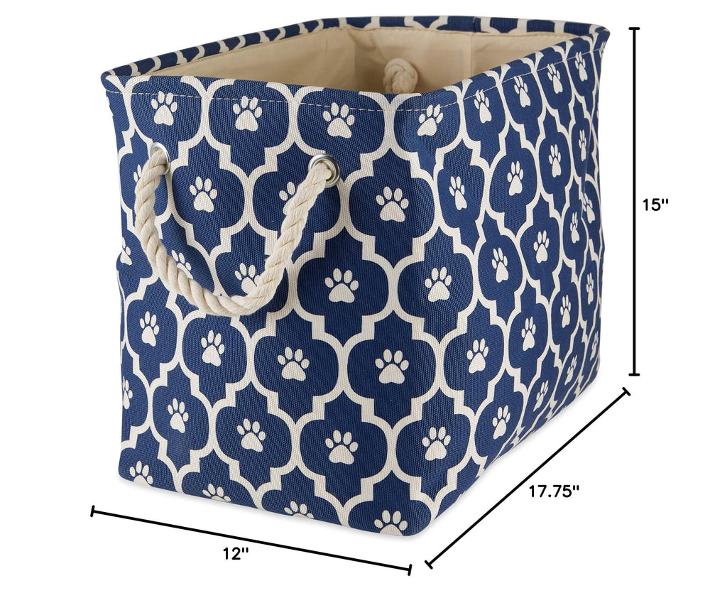 Bone Dry lattice paw-print bin for tidy grooming supplies and more